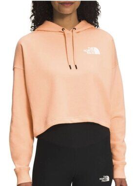 NWT The North Face Cropped Hoodie with Back Graphic in Apricot XL